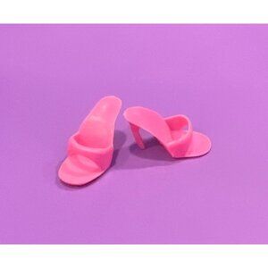 Vintage Barbie or Clone Shoes High Heel Mules Rose Pink Hong Kong